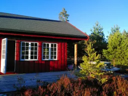 Sonnige Sommerterrasse am Ferienhaus SLAPPE AV
